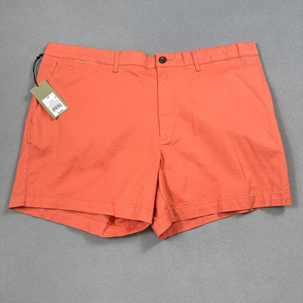 NWT Goodfellow & Co Shorts 42 W Orange Flat Front 5" Inseam The Every Wear Short